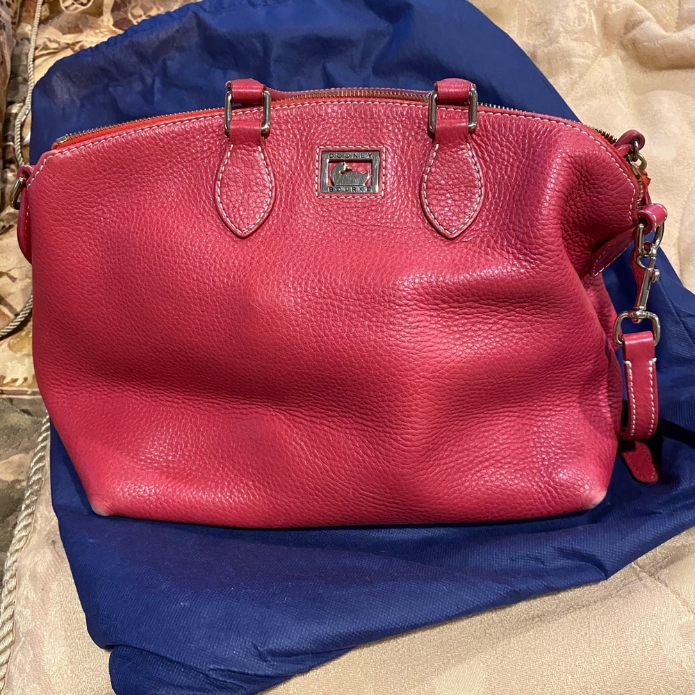 Dooney & Bourke satchel fuchsia pebble leather